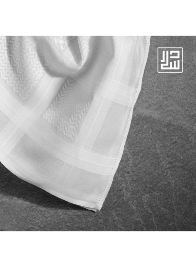 desar Disar white shemagh, 100% cotton - Image 3
